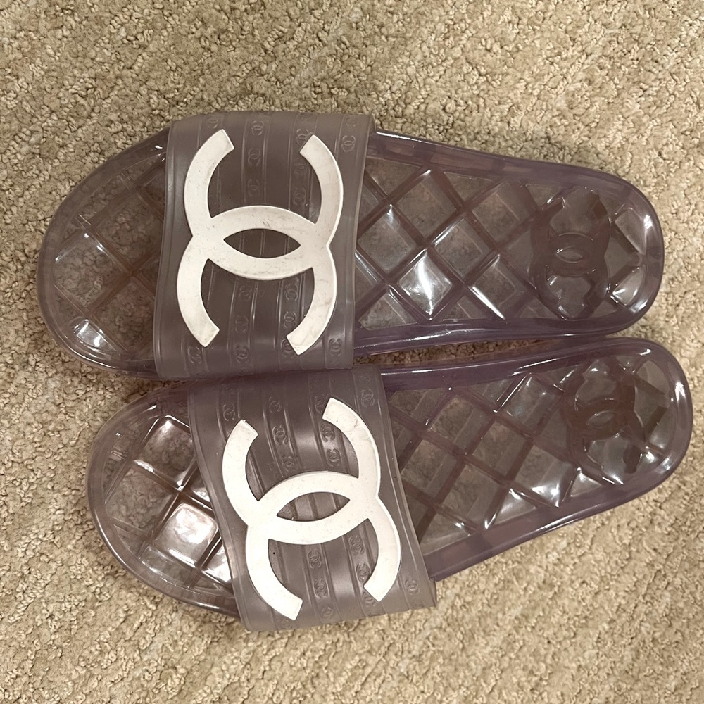 Chanel clear pool slides